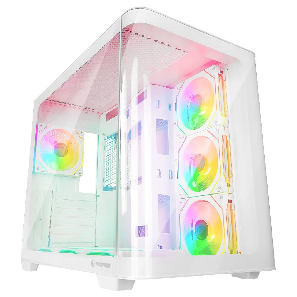 Rampage LOOPY ARGB USB3.0 Tempered Glass Beyaz Mid Tower Gaming Kasa
