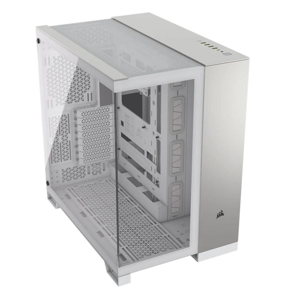 CORSAIR 6500X Tempered Glass Dual Chamber USB 3.2 Type-C Beyaz/Saten Gri Alüminyum Mid Tower ATX Kasa