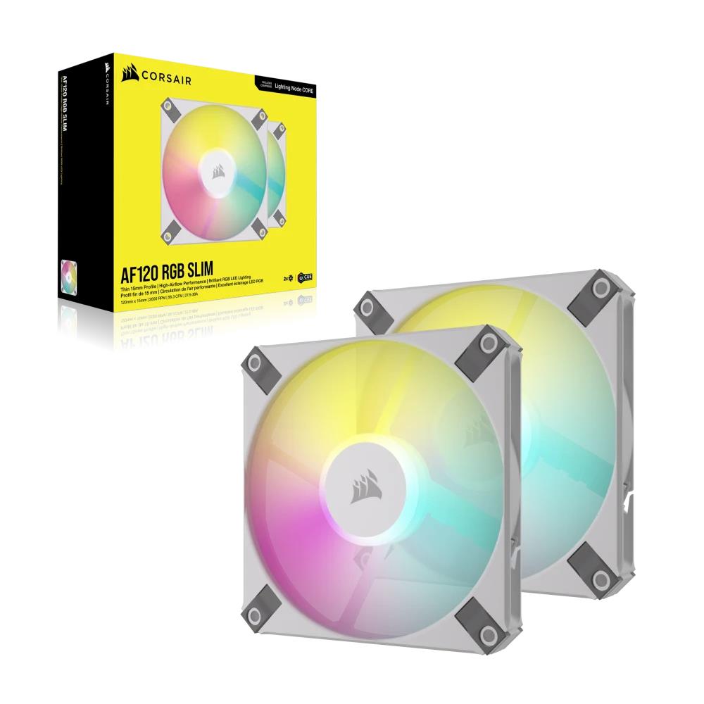 CORSAIR iCUE AF120 RGB SLIM 120mm PWM Beyaz İkili Kasa Fanı