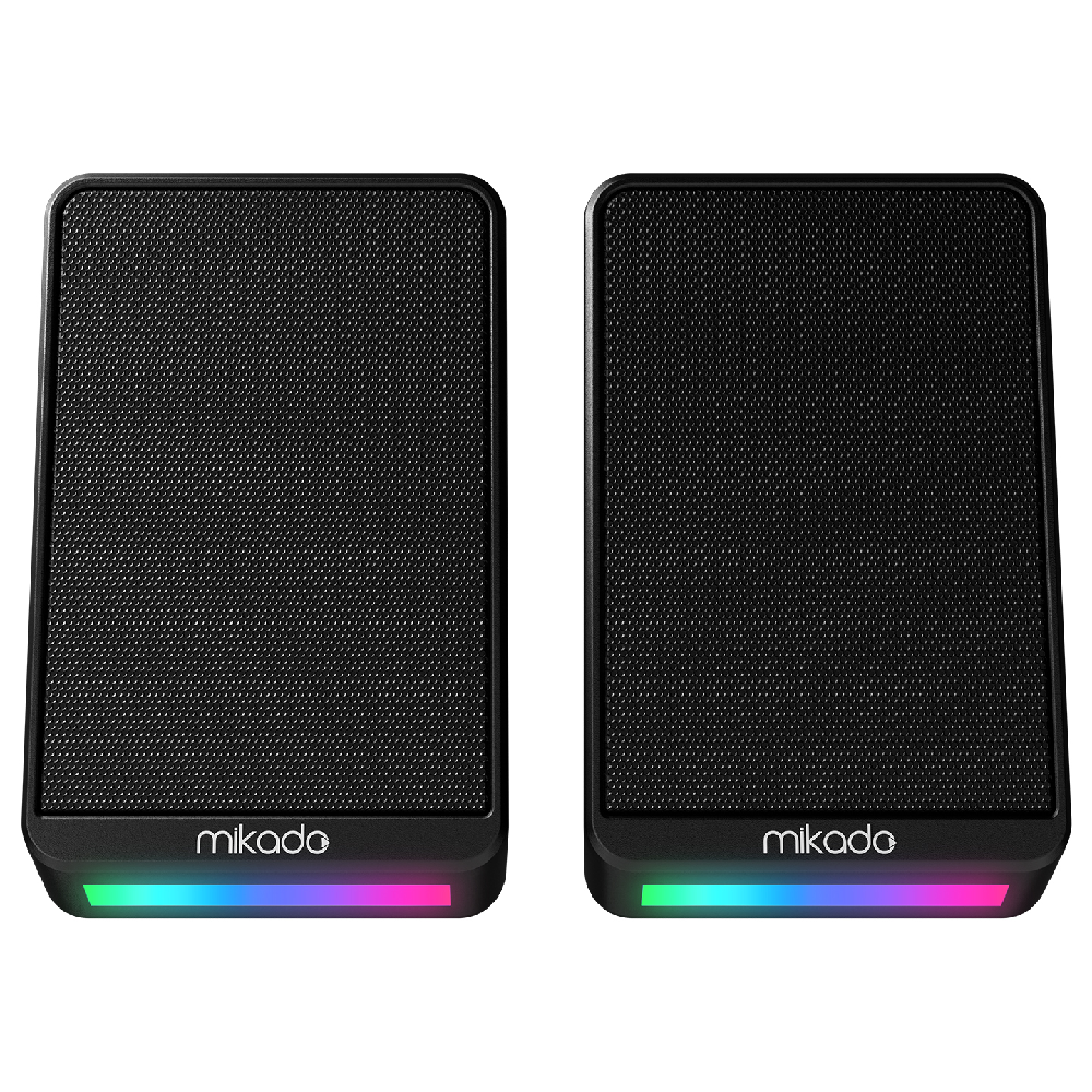MIKADO MD-178 2.0 3W*2 RGB Aydınlatmalı USB + 3.5mm 5V Siyah Hoparlör