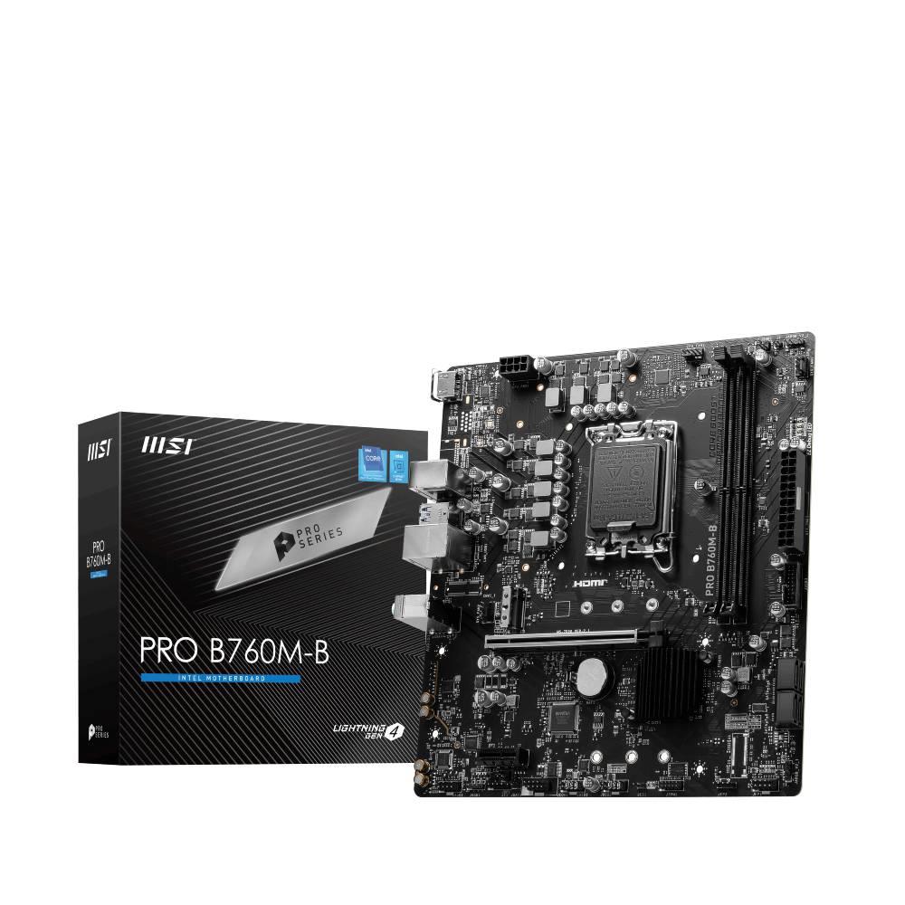 MSI PRO B760M-B 6400MHz (OC) DDR4 Soket 1700 M.2 HDMI mATX Anakart