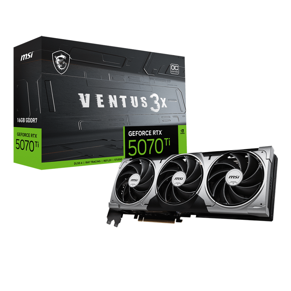 MSI GeForce RTX 5070 Ti 16G VENTUS 3X OC GDDR7 DLSS 4 256 Bit Ekran Kartı