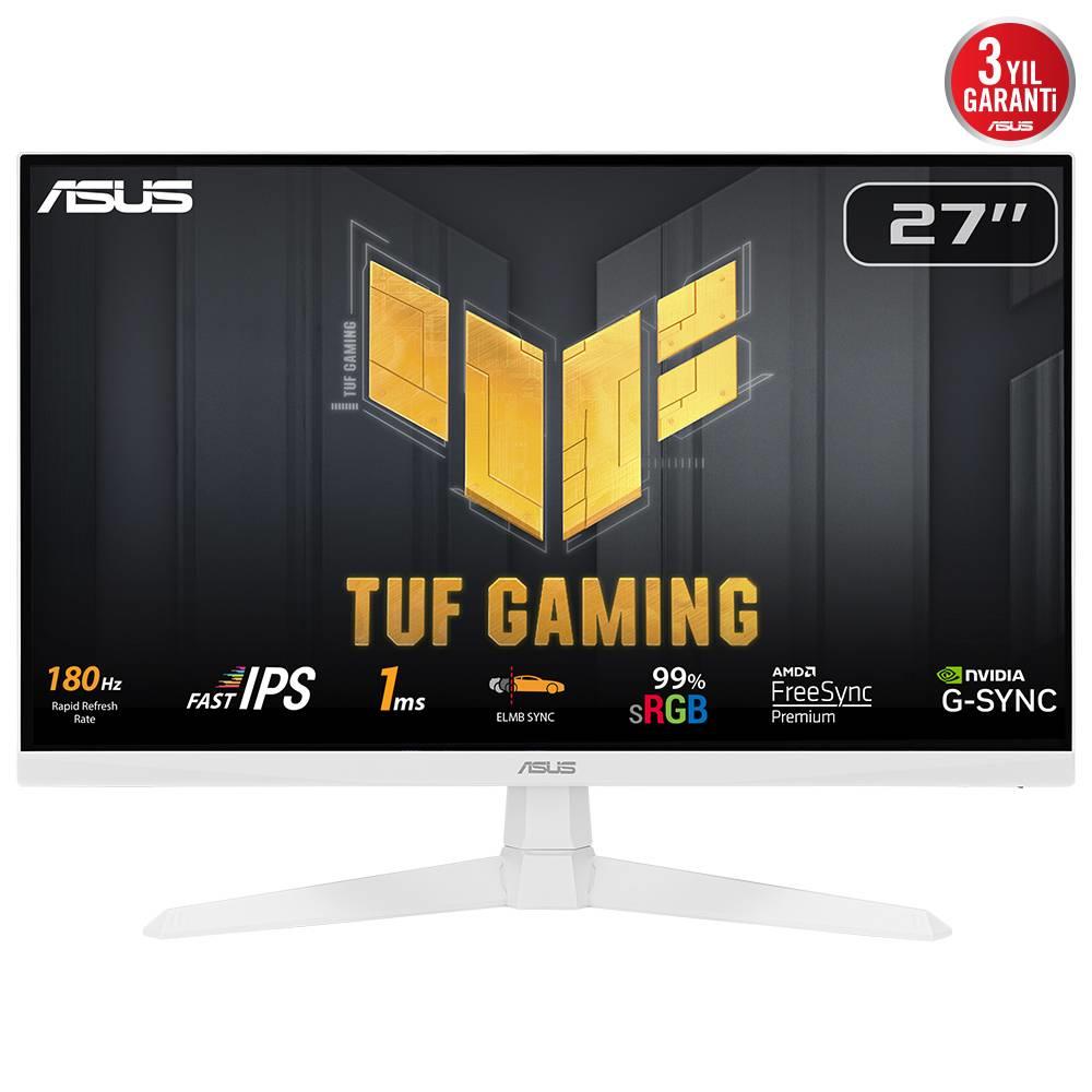 ASUS TUF Gaming VG279Q3A-W 27" 180Hz 1ms HDMI DP AdaptiveSync FHD IPS Beyaz Gaming Monitör