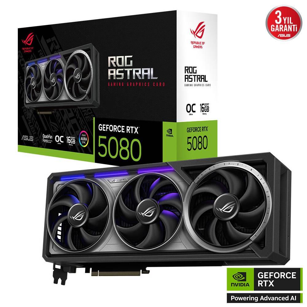 ASUS ROG Astral GeForce RTX 5080 16GB GDDR7 OC Edition DLSS 4 256 Bit Ekran Kartı