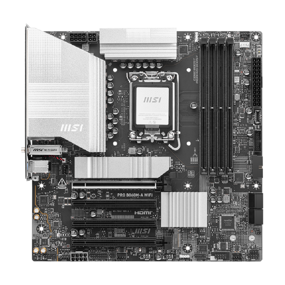 MSI PRO B860M-A WIFI 8600MHz OC DDR5 Soket 1851 M.2 Thunderbolt4 USB-C HDMI DP mATX Anakart