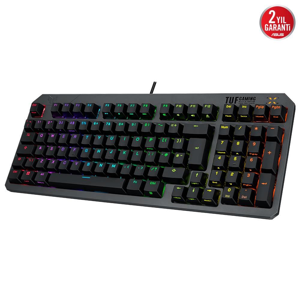 ASUS TUF GAMING K3 GEN II Optical Mechanical RGB Blue Switch IP57 Kablolu Gaming Klavye