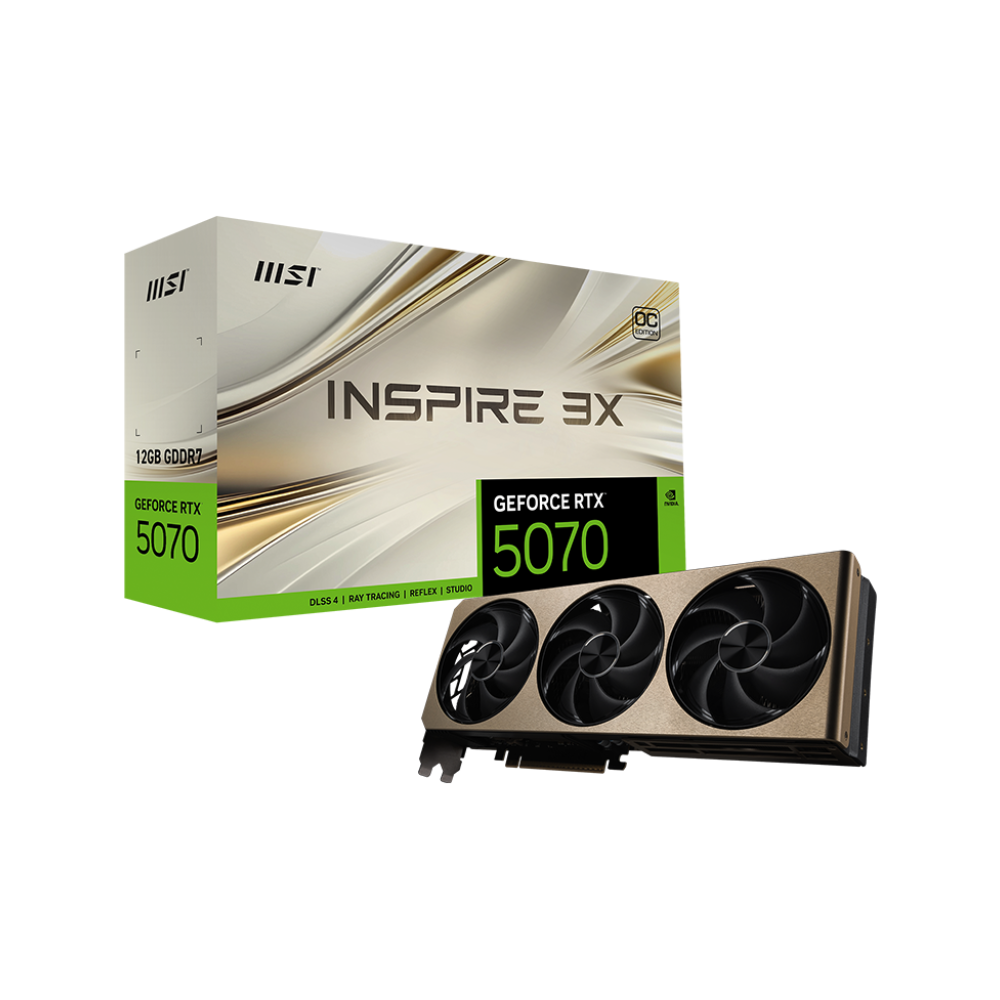 MSI GeForce RTX 5070 12G INSPIRE 3X OC GDDR7 DLSS 4 192 Bit Ekran Kartı