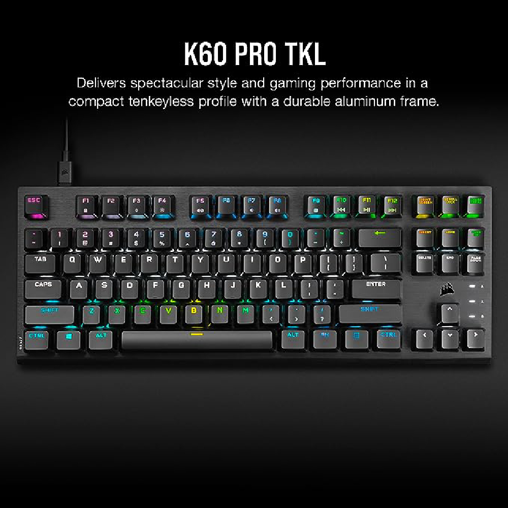 CORSAIR K60 PRO TKL RGB OPX Switch Optik Mekanik Türkçe Mekanik Gaming Klavye 