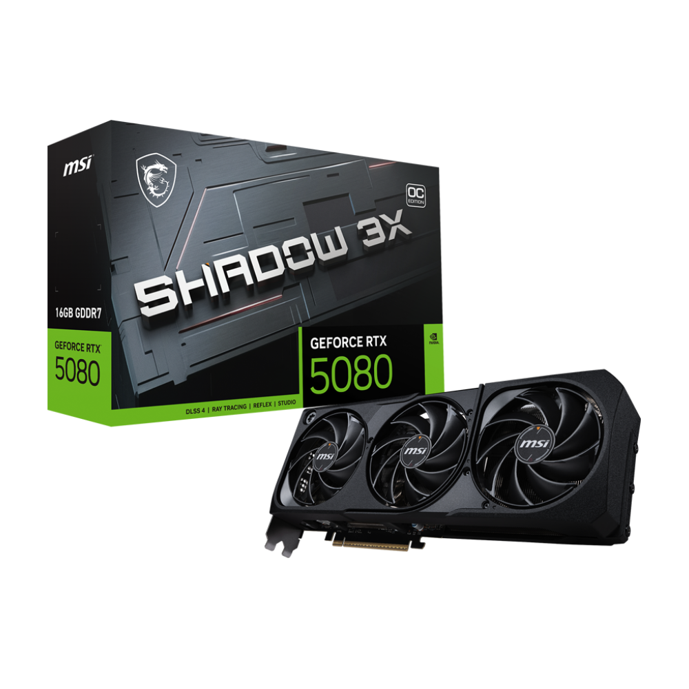 MSI GeForce RTX 5080 16G SHADOW 3X OC GDDR7 DLSS 4 256 Bit Ekran Kartı