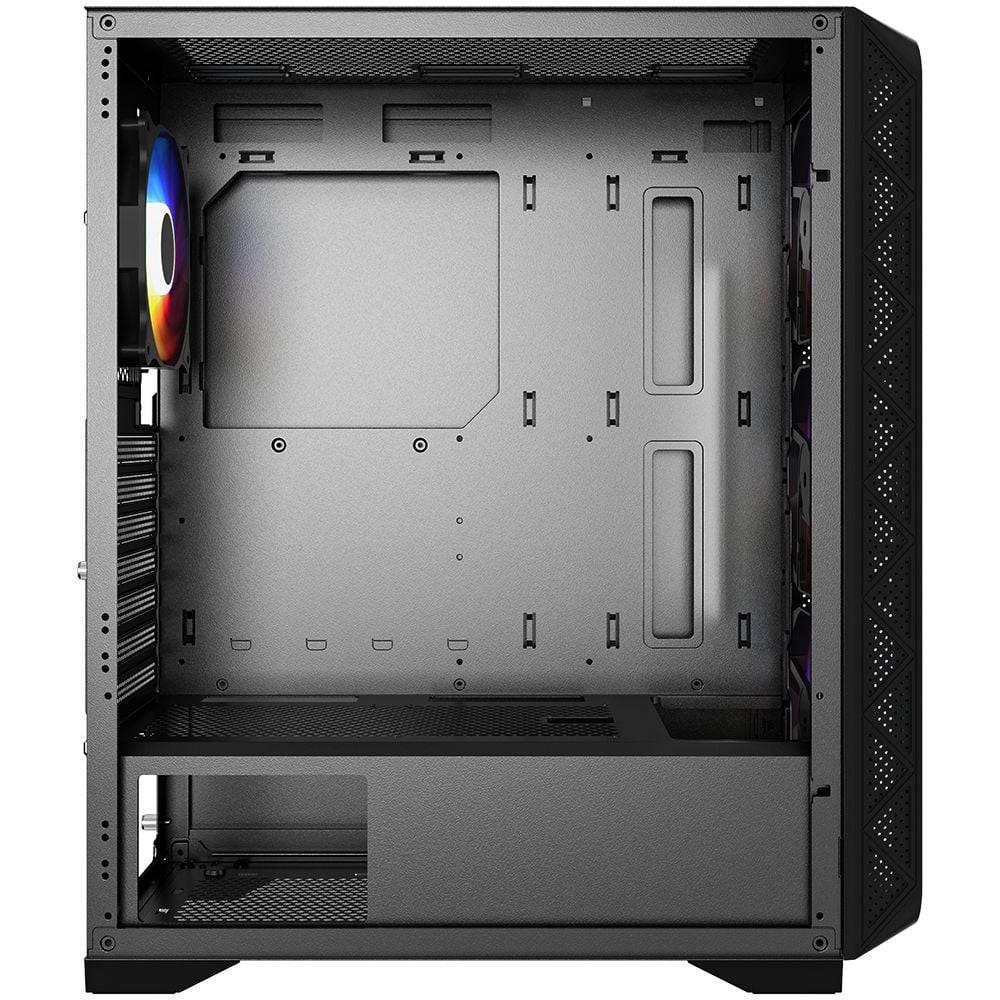PowerBoost PB-PS5846B 600W USB 3.0 Tempered Glass Mesh 4x Rainbow Fanlı ATX Gaming Kasa