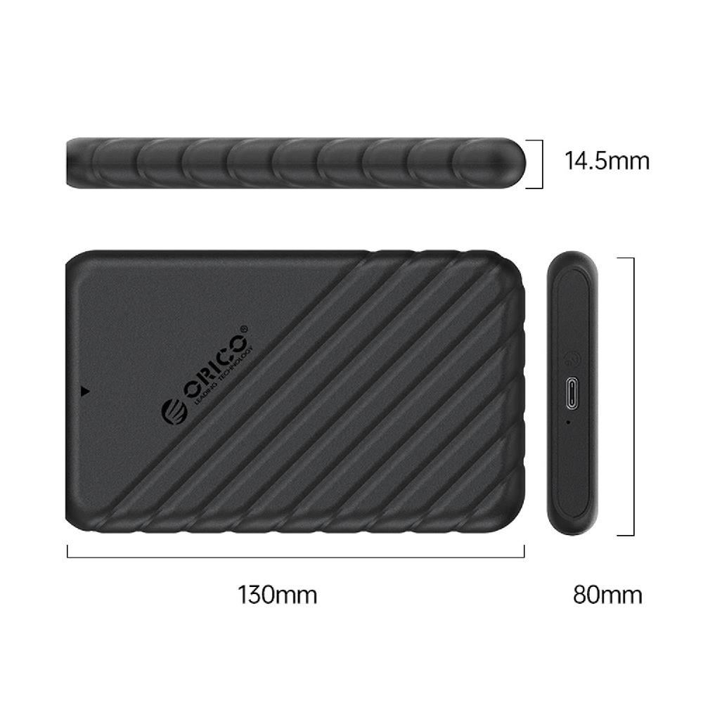 Orico Type-C to Type-C USB3.1 Gen1 6Gbps 2.5" SATA SSD Hard Disk Kutusu Siyah