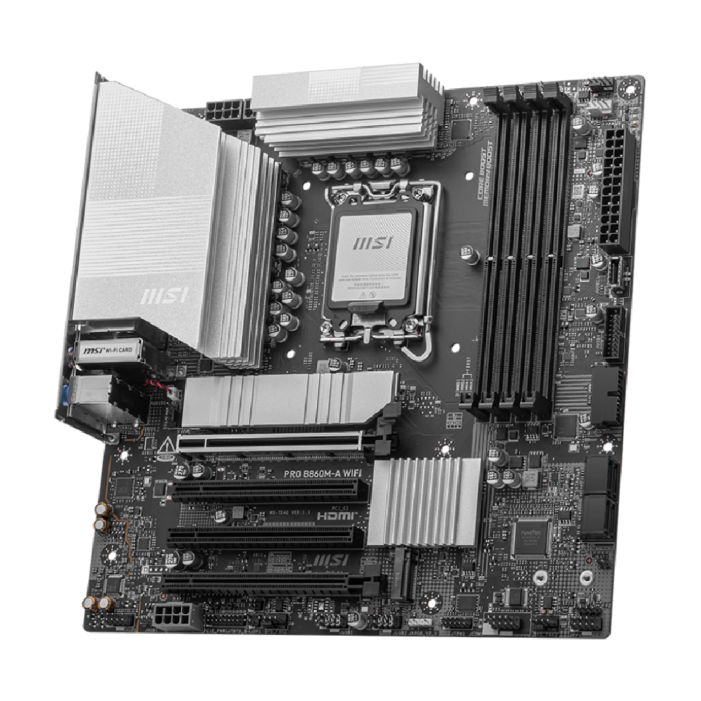 MSI PRO B860M-A WIFI 8600MHz OC DDR5 Soket 1851 M.2 Thunderbolt4 USB-C HDMI DP mATX Anakart