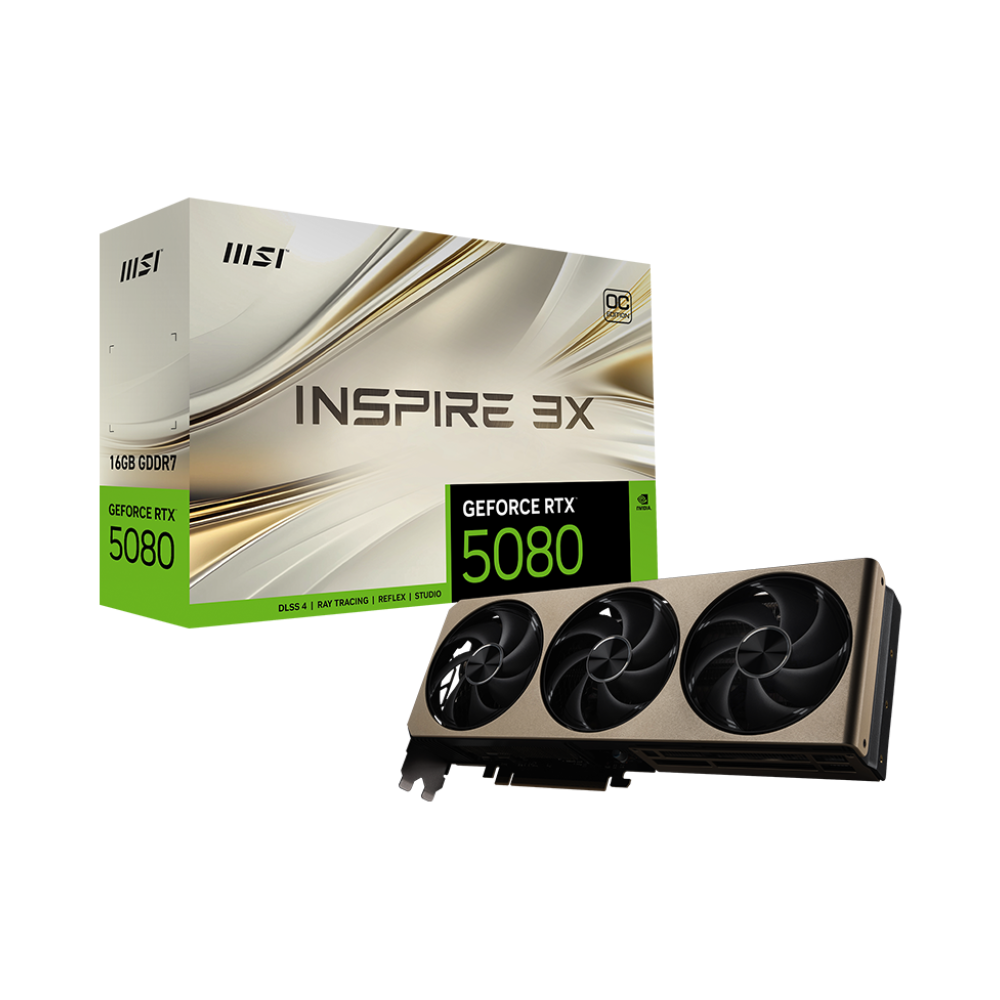 MSI GeForce RTX 5080 16G INSPIRE 3X OC GDDR7 DLSS 4 256 Bit Ekran Kartı