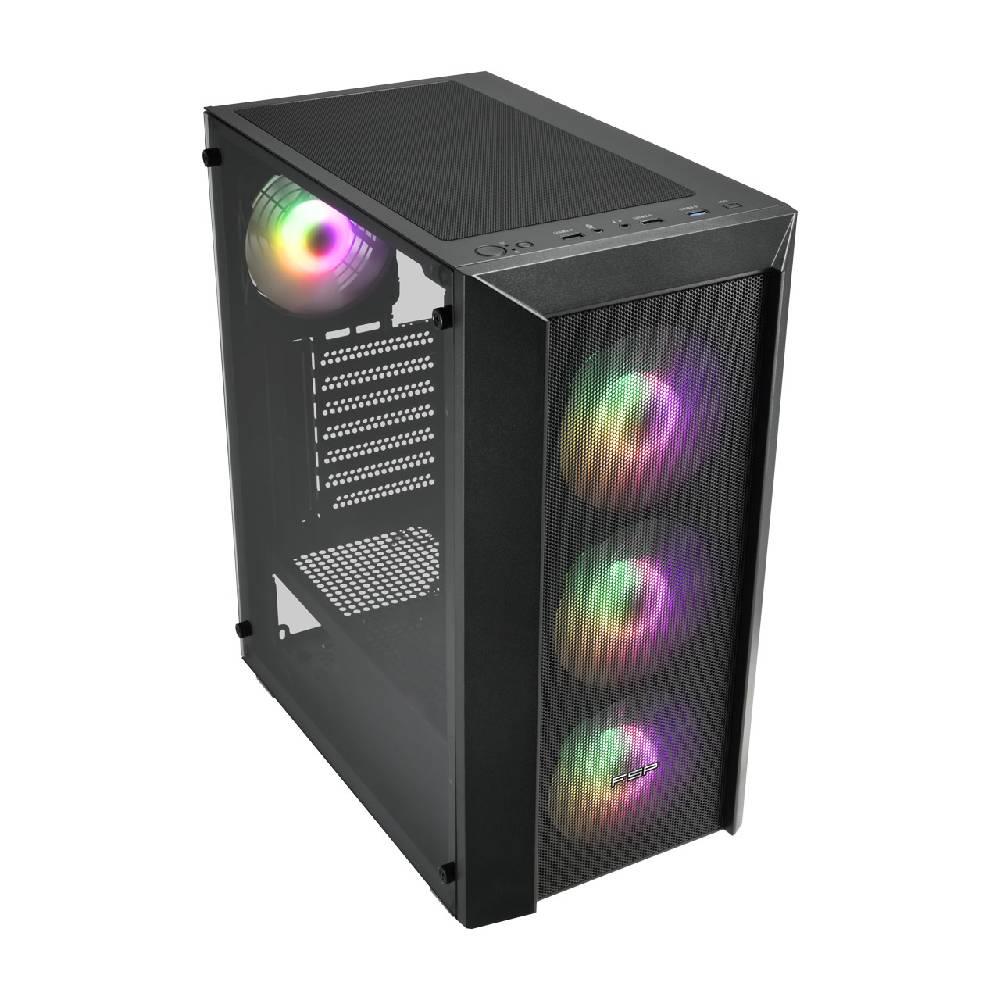 VENTO CMT218 Tempered Glass USB 3.0 Tempered Glass Mesh Rainbow ATX Mid Tower Kasa + FSP 650W 80Plus PSU
