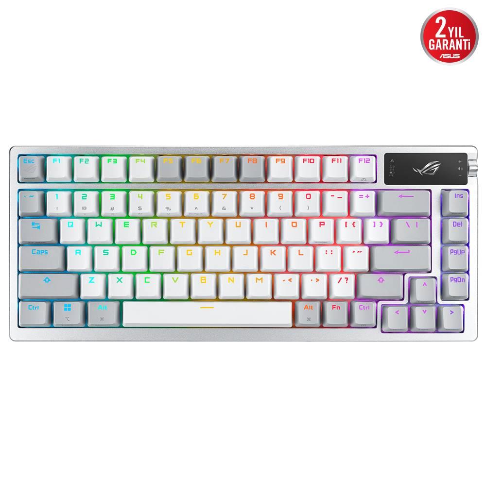 ASUS ROG Azoth ROG NX Mechanical Switch İngilizce RGB Mekanik Kablosuz Beyaz Gaming Klavye