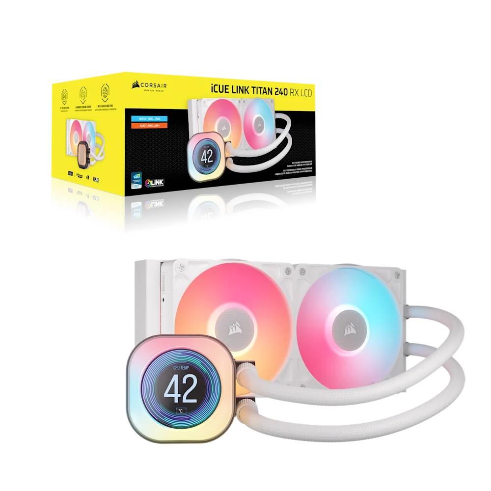 CORSAIR iCUE LINK TITAN 240 RX LCD 240mm Beyaz İşlemci Sıvı Soğutucu