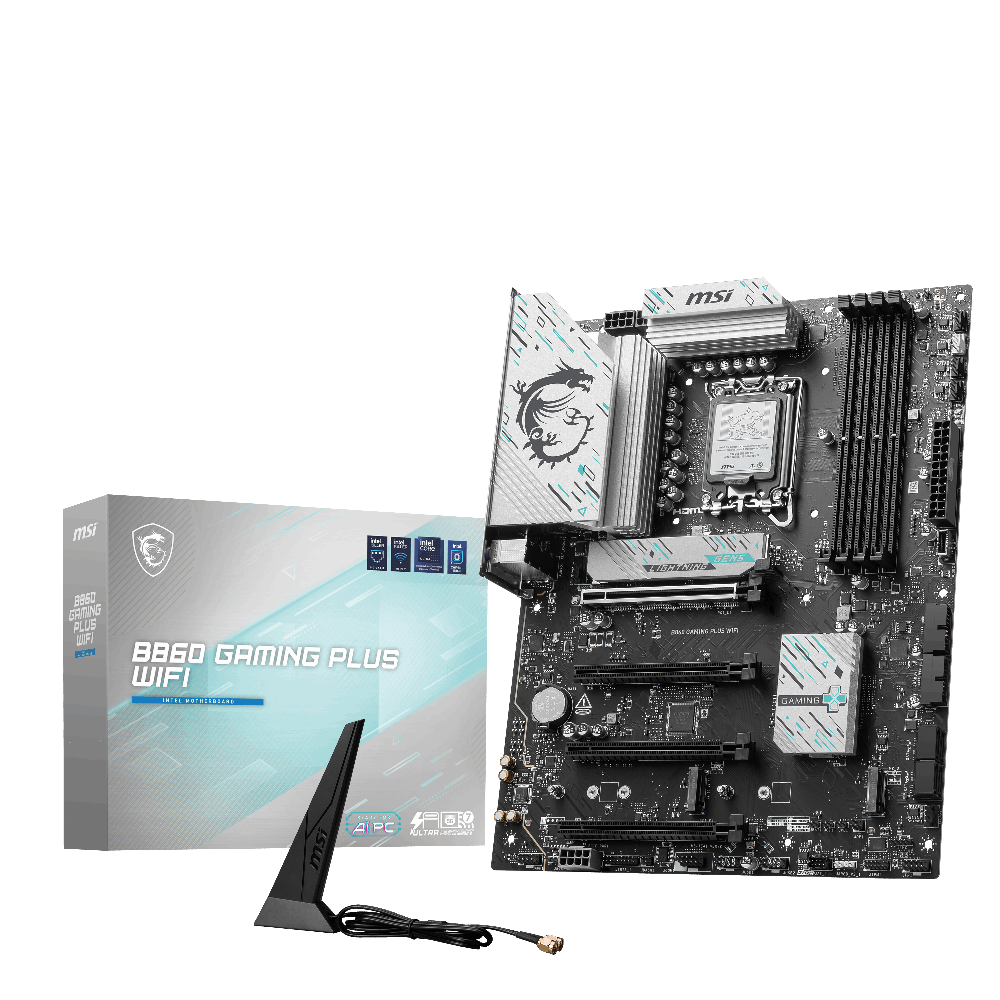 MSI B860 GAMING PLUS WIFI 8600MHz OC DDR5 Soket 1851 M.2 USB4 HDMI DP ATX Anakart