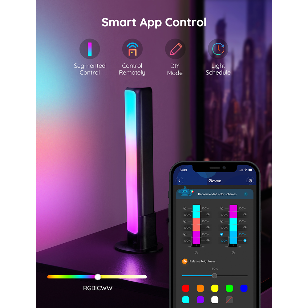 GOVEE RGBICWW WiFi+BT 2'li Flow Plus Bar