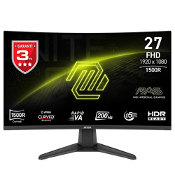 MSI MAG 276CF E20 27" 200Hz 0.5ms HDMI DP Free Sync Premium Curved 1500R FHD Rapid VA Gaming Monitör