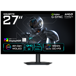 GIGABYTE MO27Q28G 27" 280Hz 0.03ms HDMI DP G-Sync QHD HDR500 WOLED Gaming Monitör