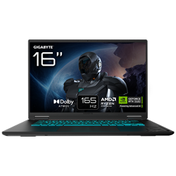 GIGABYTE GAMING A16 Ryzen 7 260 16GB DDR5 RTX5070 GDDR7 8GB 1 TB SSD 16" FHD 165Hz FreeDos Gaming Notebook