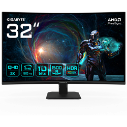 GIGABYTE GS32QCA 31.5" 180Hz 1ms HDMI DP FreeSync QHD HDR Ready VA Curved Gaming Monitör