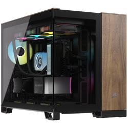 CORSAIR 2500X Tempered Glass Dual Chamber USB 3.1 Type-C Siyah/Ceviz Ağacı mATX Kasa