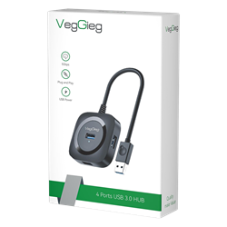 VegGieg 4 Portlu USB 3.0 Siyah Çoklayıcı Hub