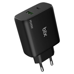Bix BX2P45G GaN PD 45W Type-C ve USB-A QC 18W Çift Portlu Akım Korumalı Hızlı Şarj Cihazı
