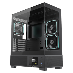 FAZEON F15 750W 80+ Bronze Tempered Glass Mesh 3x120mm LCD Ekranlı ARGB Fanlı USB 3.0 Siyah ATX Bilgisayar Kasası