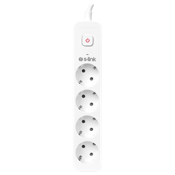 S-link SPG401S 1.5m 1.5mm Bakır 750 Joule 4 lü Anahtarlı Akım Korumalı Priz