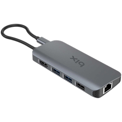 Bix BX10HB-PRO Type-C Kart Okuyucu 4K HDMI Ethernet USB PD Dönüştürücü