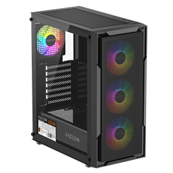 FAZEON F11 650W 80+ Bronze Tempered Glass Mesh 4x ARGB Fanlı USB 3.0 Siyah ATX Bilgisayar Kasası