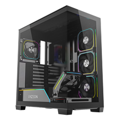 FAZEON F14 850W 80+ Bronze Tempered Glass Mesh 5x ARGB Fanlı Type-C Siyah ATX Bilgisayar Kasası