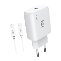 Bix BXUC30TA 30W Type-C PD 3.0 Hızlı Şarj Adaptörü ve 1 Metre 3A Type-C Şarj Kablosu