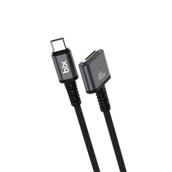 Bix BXM3C 140W Type-C to Magsafe Mac Uyumlu Manyetik Örgülü Şarj Kablosu 2 Metre