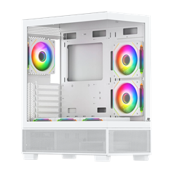 PowerBoost PB-PBE6075W 750W 80+ Bronze 6*12cm ARGB Fanlı USB 3.0 ATX Mid Tower Beyaz Gaming Kasa