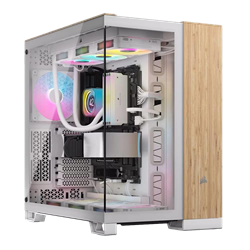 CORSAIR 6500X Tempered Glass Dual Chamber USB 3.2 Type-C Beyaz/Bambu Ağacı Mid Tower ATX Kasa