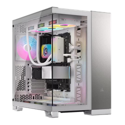 CORSAIR 6500X Tempered Glass Dual Chamber USB 3.2 Type-C Beyaz/Saten Gri Alüminyum Mid Tower ATX Kasa