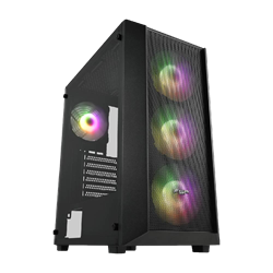 VENTO CMT218 Tempered Glass USB 3.0 Tempered Glass Mesh Rainbow ATX Mid Tower Kasa + FSP 650W 80Plus PSU