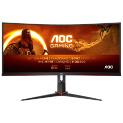 AOC CU34G2XP 34" 180Hz 1ms HDMI DP USB 3.2 Type-C Freesync Premium HDR400 WQHD VA Curved 1500R Gaming Monitör