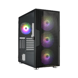 FSP CUT592 Tempered Glass USB 3.2 Type-C ARGB Siyah ATX Mid Tower Kasa + FSP 1000W PSU