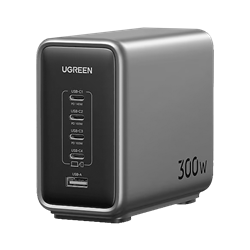UGREEN Nexode 300W GaN 4xUSB-C, 1xUSB-A Hızlı Şarj Cihazı  Gri