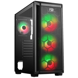 PowerBoost PB-T001BB 750w 80+ Bronze Siyah Mesh Panel RGB ATX Mid Tower Kasa