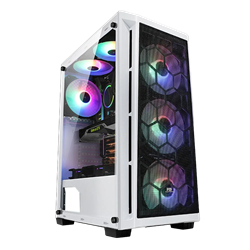 PowerBoost PB-T001BW Beyaz Mesh RGB ATX Mid Tower Kasa