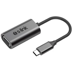 S-LINK Swapp SW-U514 Gri Metal Type-C to VGA Adaptör