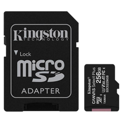 Kingston 256GB Canvas Select Plus microSD Adaptörlü Hafıza Kartı