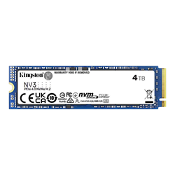 Kingston 4TB NV3 Gen4 NVMe M.2 SSD (6000MB Okuma / 5000MB Yazma)