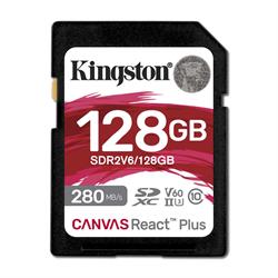 Kingston 128GB SDXC Canvas React Plus SDXC UHS-II 280R U3 V60 SD Hafıza Kartı 