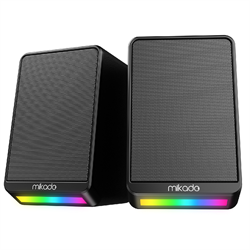 MIKADO MD-178 2.0 3W*2 RGB Aydınlatmalı USB + 3.5mm 5V Siyah Hoparlör